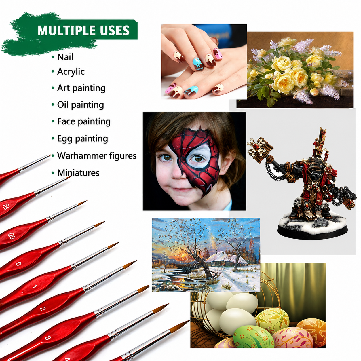 Brush Set with Triangular Handles - 10pcs