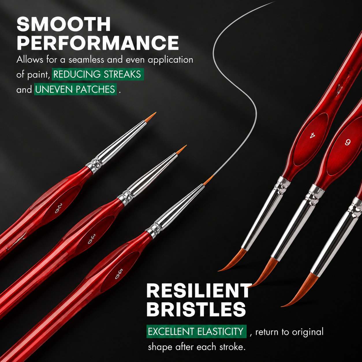 Brush Set with Triangular Handles - 10pcs